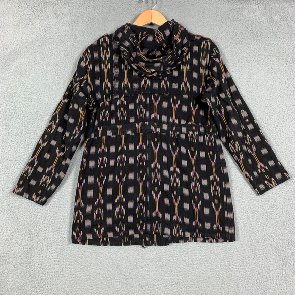 Free People The Ikat Jacket Women's XS Black Hooded Unlined Oversized Fit Parka - Picture 5 of 9